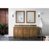 James Martin Vanities Bristol 72in Double Vanity, Saddle Brown w/ 3 CM Grey Expo Quartz Top 157-V72-SBR-3GEX